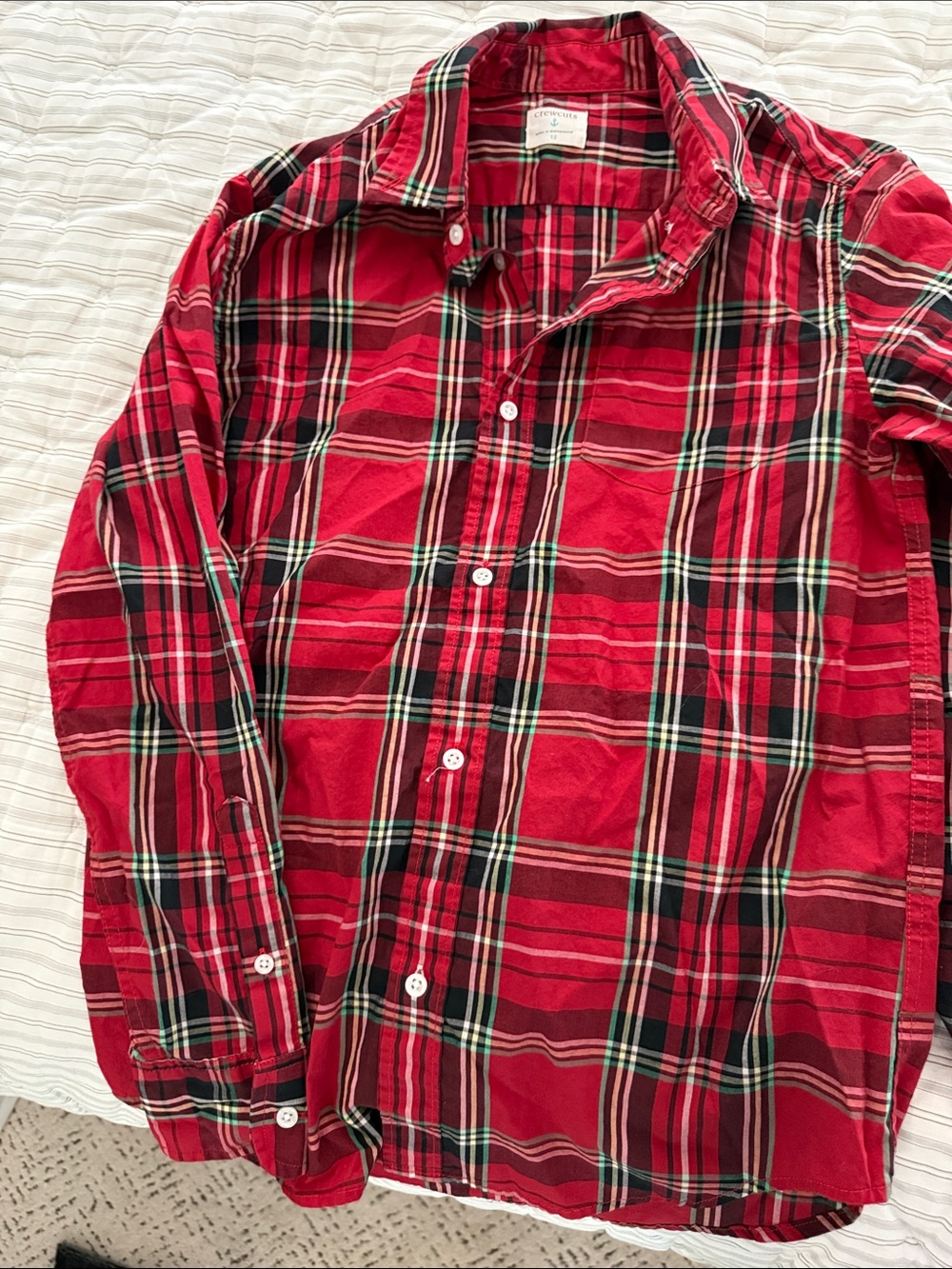 Crewcuts Red and Black Plaid Button-Down Shirt